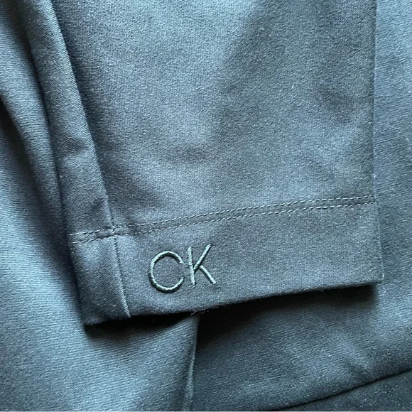 $129 Org NWT Calvin Klein Green Sheath Dress Sz L Capsule Minimalist Pearl Event - Picture 6 of 8